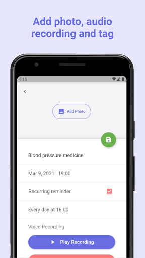 Weminder - Audio Reminders Screen 2