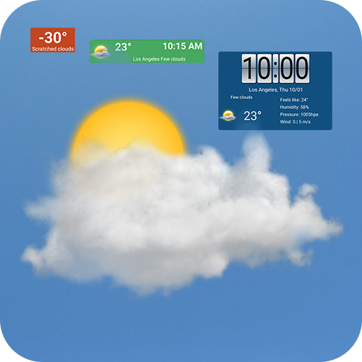 Weather forecast clock widget  Icon