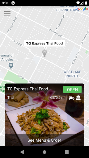TG Express Thai Food Screen 2