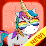 Unicorn color by number: Pixel art coloring