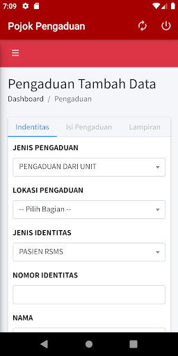 Pojok Pengaduan Screen 3