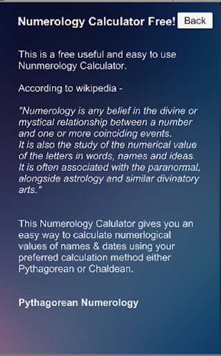 Numerology Calculator Screen 2