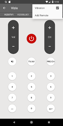 Vizio TV Remote Screen 3