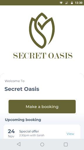 Android application Secret Oasis Spa and Clinic screenshort