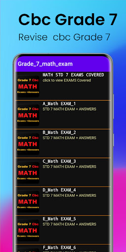 Android application Cbc Math Grade 7 Exams+Answers screenshort