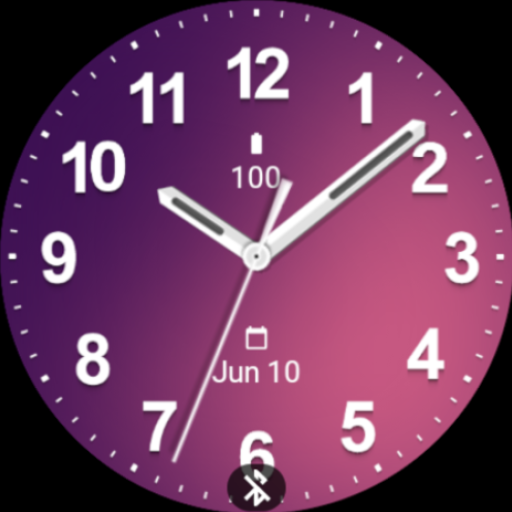 Casual Purple Pink Watch Face Logo