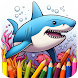 サメの塗り絵ゲーム