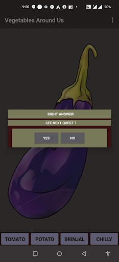 Android application Vegetable Around Us screenshort