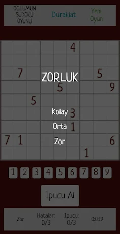 Oğlumun Sudoku Oyunu - Screenshot 2