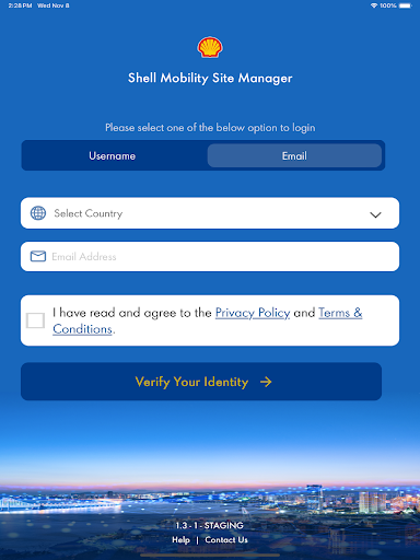Screenshot of Shell Mobility Site Manager