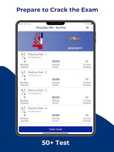 Screenshot of Mississippi DPS Permit Test