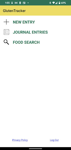 GlutenTracker Screen 2
