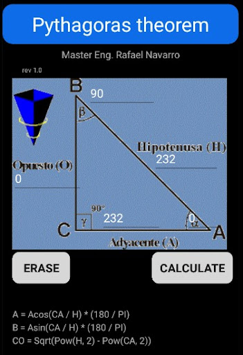 Android application Pythagoras screenshort