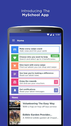 Android application MySchool MyVillage MyPlanet screenshort