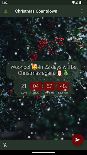 Android application Christmas countdown screenshort