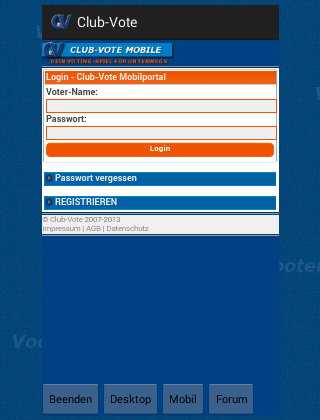 Android application Club-Vote screenshort