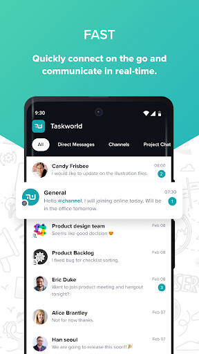 Android application Taskworld Chat screenshort