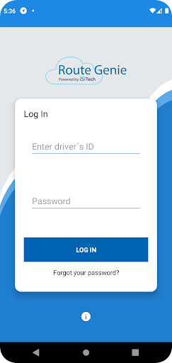 RouteGenie Driver App Screen 2
