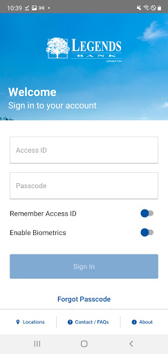 Android application Legends Bank Mobile Missouri screenshort