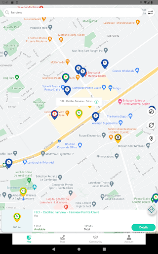 Screenshot of Chargehub EV & Tesla Charging