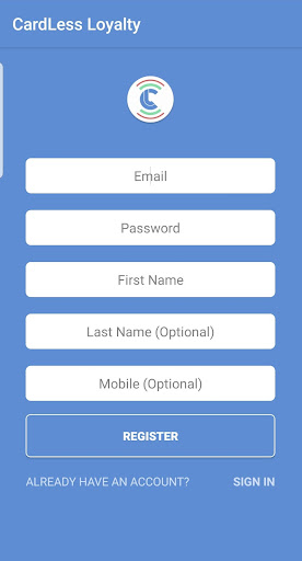 Android application CardLess Loyalty screenshort