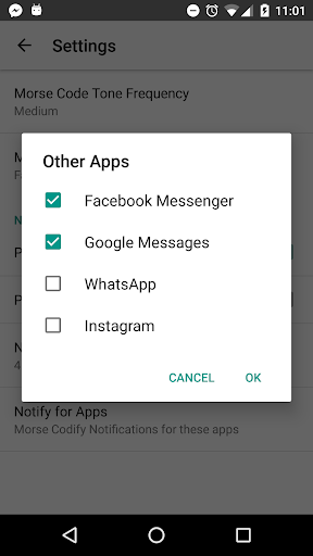 SMS-Morse Screen 3
