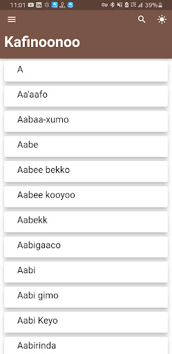 Android application Kafinoonoo Dictionary screenshort