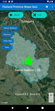 Thailand Province Shape Quiz - Screenshot 2