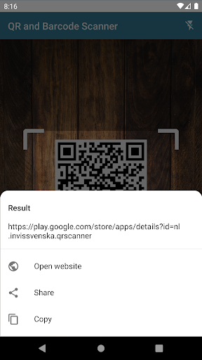 QR and Barcode Scanner Screen 2