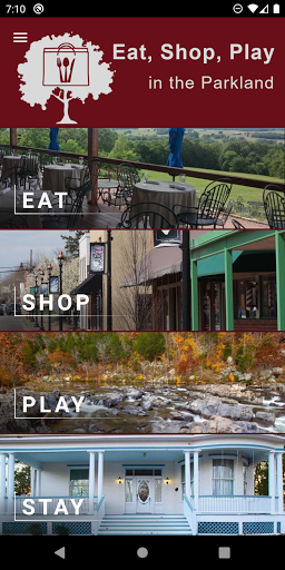 Android application Eat, Shop, Play in the Parklan screenshort
