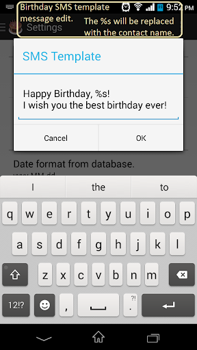 Birthday Reminder Generator Screen 2