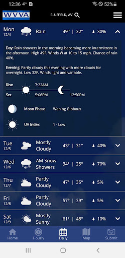 Screenshot of WVVA Weather