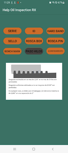 Android application HELP OIL INSPECTION RX screenshort