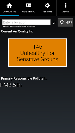 Android application MyAQI screenshort