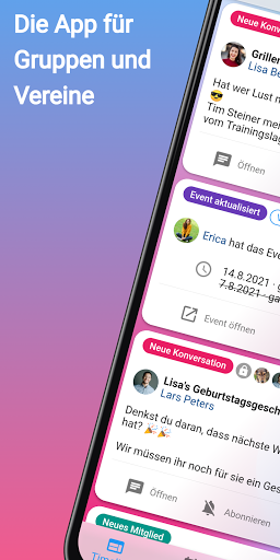 Android application Klubraum - Group/Club App screenshort