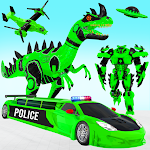Cover Image of Download Police Limo Dino Robot Helicopter Car Robot Games 44 APK