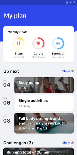 Android application WeTrain screenshort