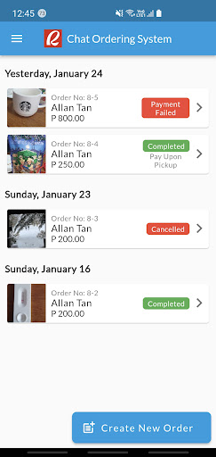 Chat Ordering by Avigate Screen 3