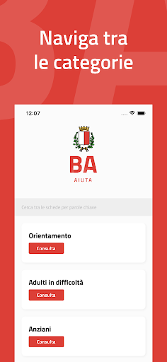 Android application BariAiuta screenshort