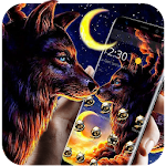 Cover Image of डाउनलोड Gold Moon Sunset Wolf Theme 1.1.3 APK