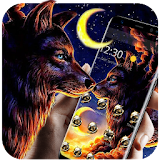 Gold Moon Sunset Wolf Theme icon