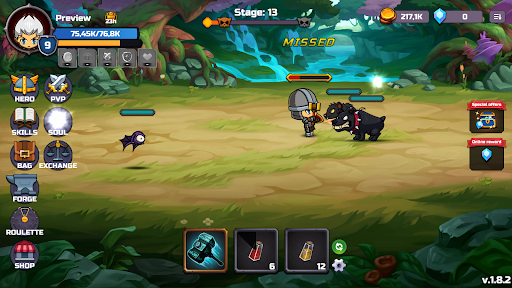 Android application Just Idle | Hero Idle RPG screenshort