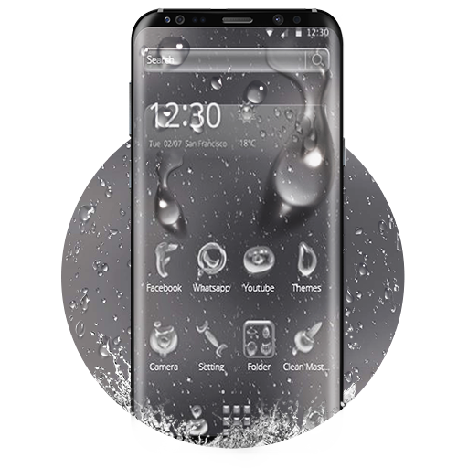Rainy Water Glass Theme