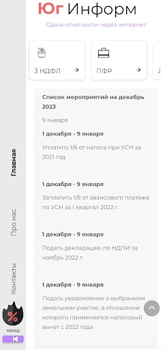 Юг Информ, сдача отчетности Screen 2