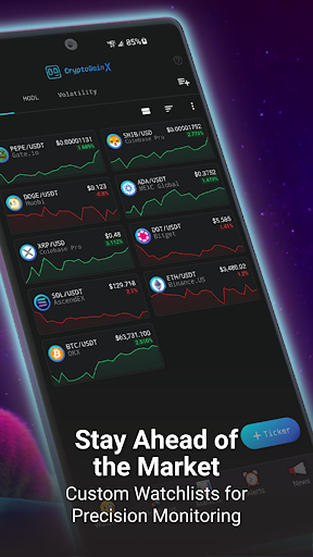 CryptoGain: Charts & Portfolio Screen 2