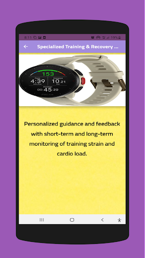 Polar Pacer guide Screen 2