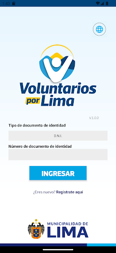Android application Voluntarios por Lima screenshort