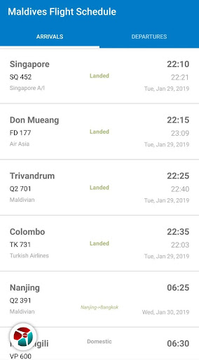 Maldives Flight Schedule Pro Screen 2