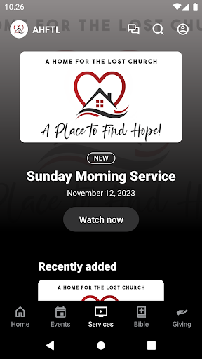 A Home for the Lost Church Screen 3