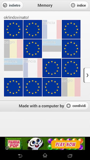 Android application Gioco di memoria screenshort